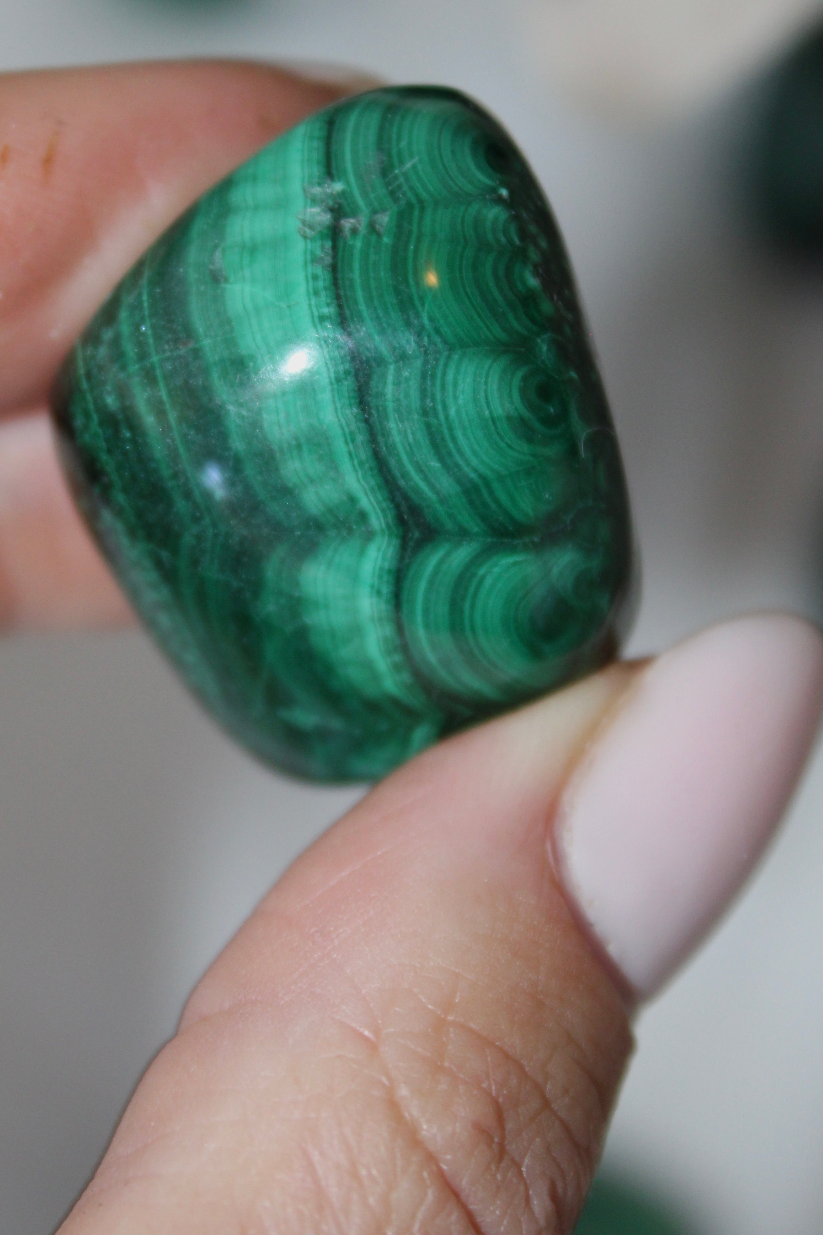 Malachite tumble stone