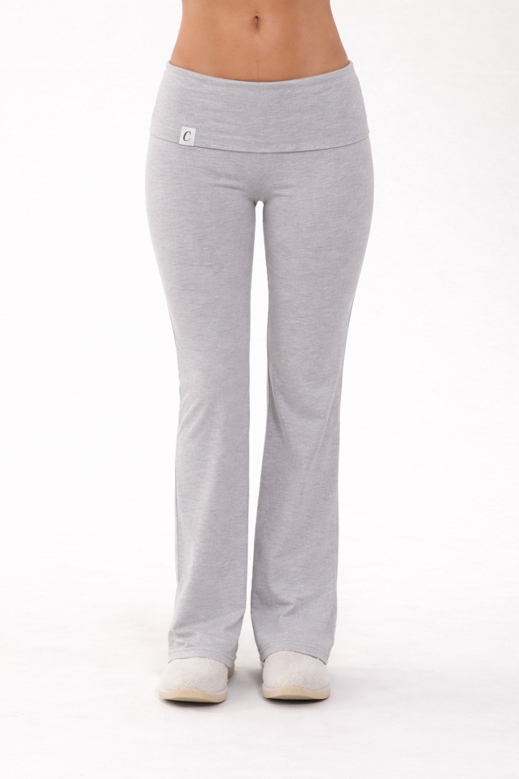 Cotton foldover pants - grey