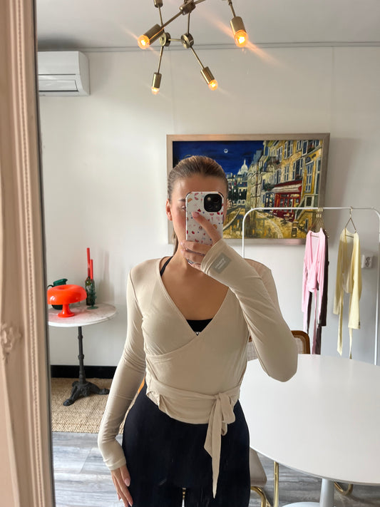 Bamboo wrap top - cappuccino