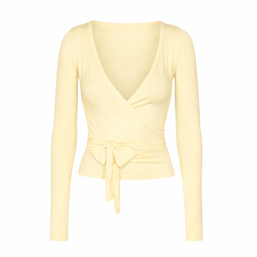 Bamboo wrap top - butter yellow